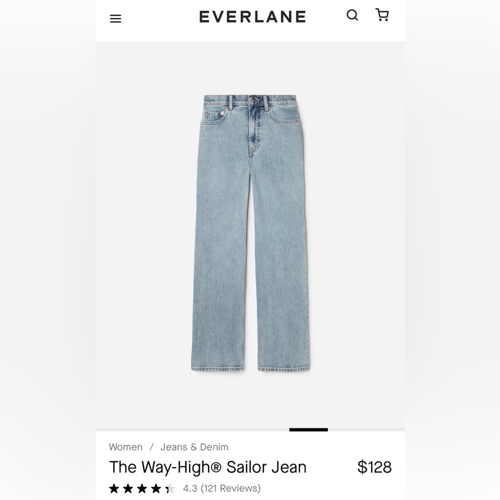Everlane Way High Sailor Jean size 29